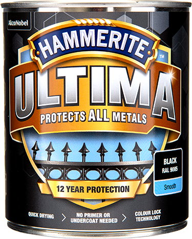 Hammerite Ultima Glat lak Sort 750ml