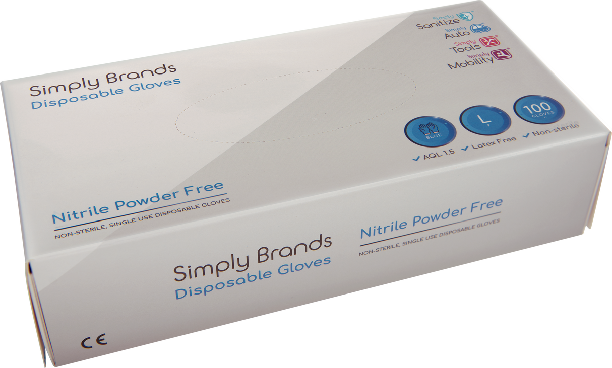 Nitrilhandske Blå Stor (100-pak)