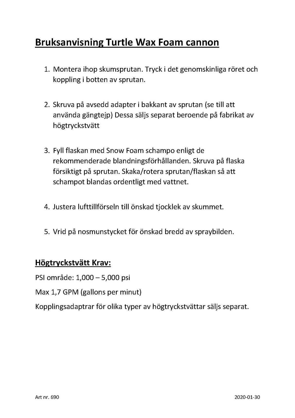 Turtle Wax Foam Cannon - Skumlanse Spray