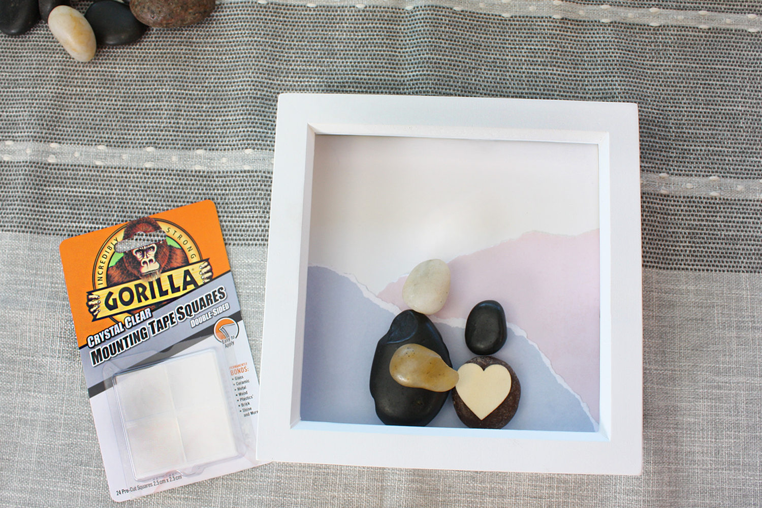 Gorilla monteringstape firkanter 24 stk. 2,5 x 2,5 cm